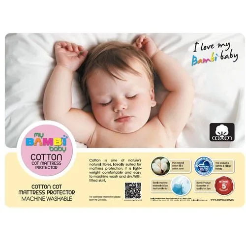 Bambi 100% Cotton Cot Mattress Protector cotton protector