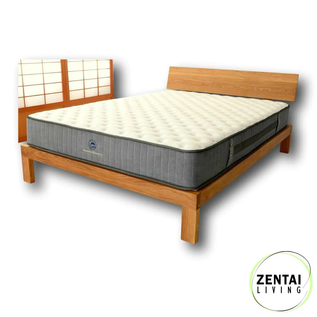 Samsara Bed Frame with Head Board in Solid American Oak