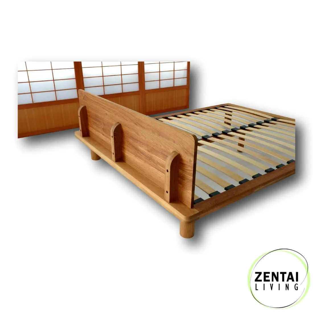 Zen Bed Frame Headboard Detail - Natural Oil Finish